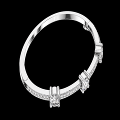 Classic Diamond Station Bangle in Sterling Silver