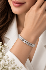5 Ct Diamond Pave Diamond Link Bracelet in 925 Sterling Silver – GLBR-0116