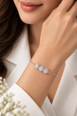 1.29 Ct Diamond Station Bracelet in 925 Sterling Silver – GLBR-0023