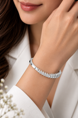 1.96 Ct Graduated Diamond Bracelet in 925 Sterling Silver – GLBR-0025