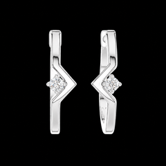 Minimal Round Diamond Hoop Earrings in Sterling Silver