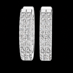 Full Sparkle Round Stone Hoop Earrings in Sterling Silver