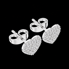 Oval Diamond Pavé Cluster Stud Earrings in Sterling Silver