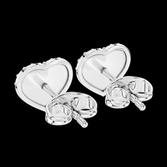 Oval Diamond Pavé Cluster Stud Earrings in Sterling Silver