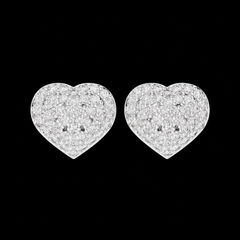 Oval Diamond Pavé Cluster Stud Earrings in Sterling Silver