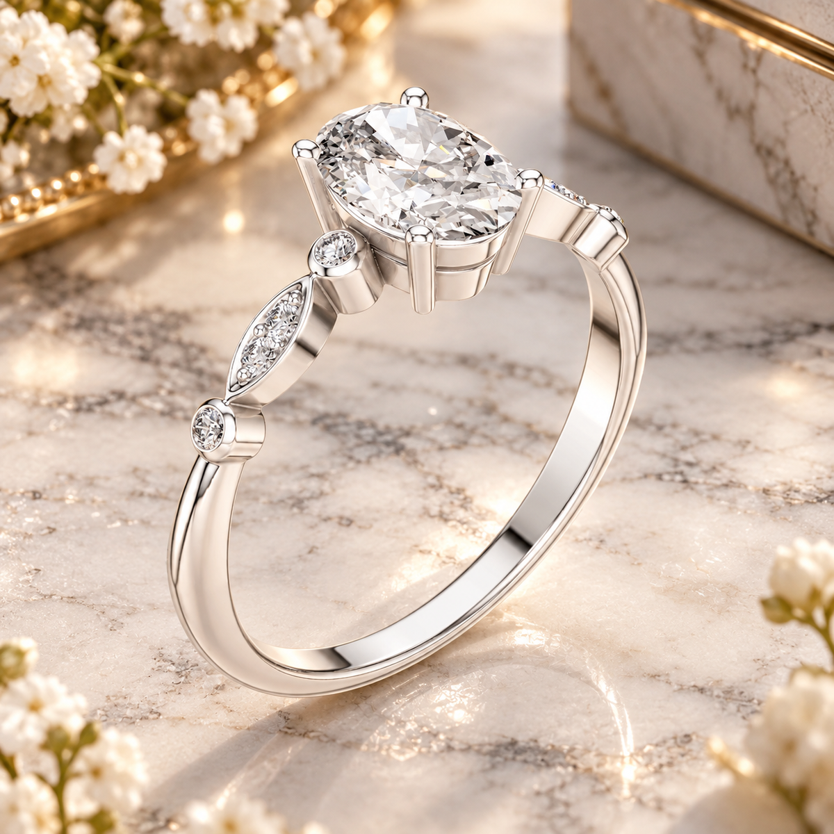 0.072 Ct Ring in 925 Sterling Silver