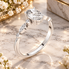 0.072 Ct Ring in 925 Sterling Silver