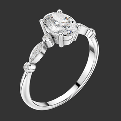 0.072 Ct Ring in 925 Sterling Silver